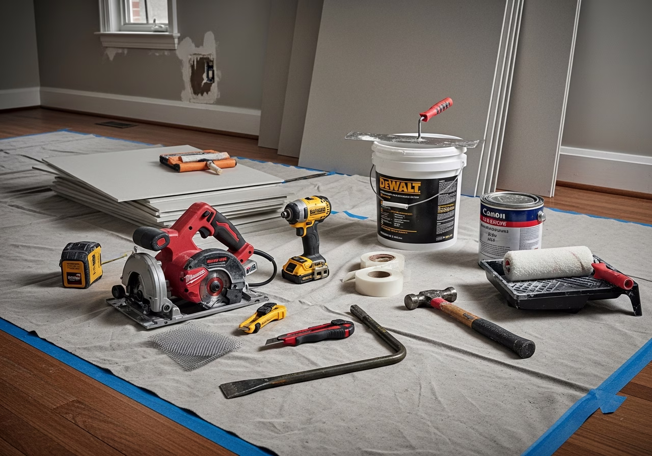 Smoke Odour Removal — tools and materials staged in a Greater Toronto Area home