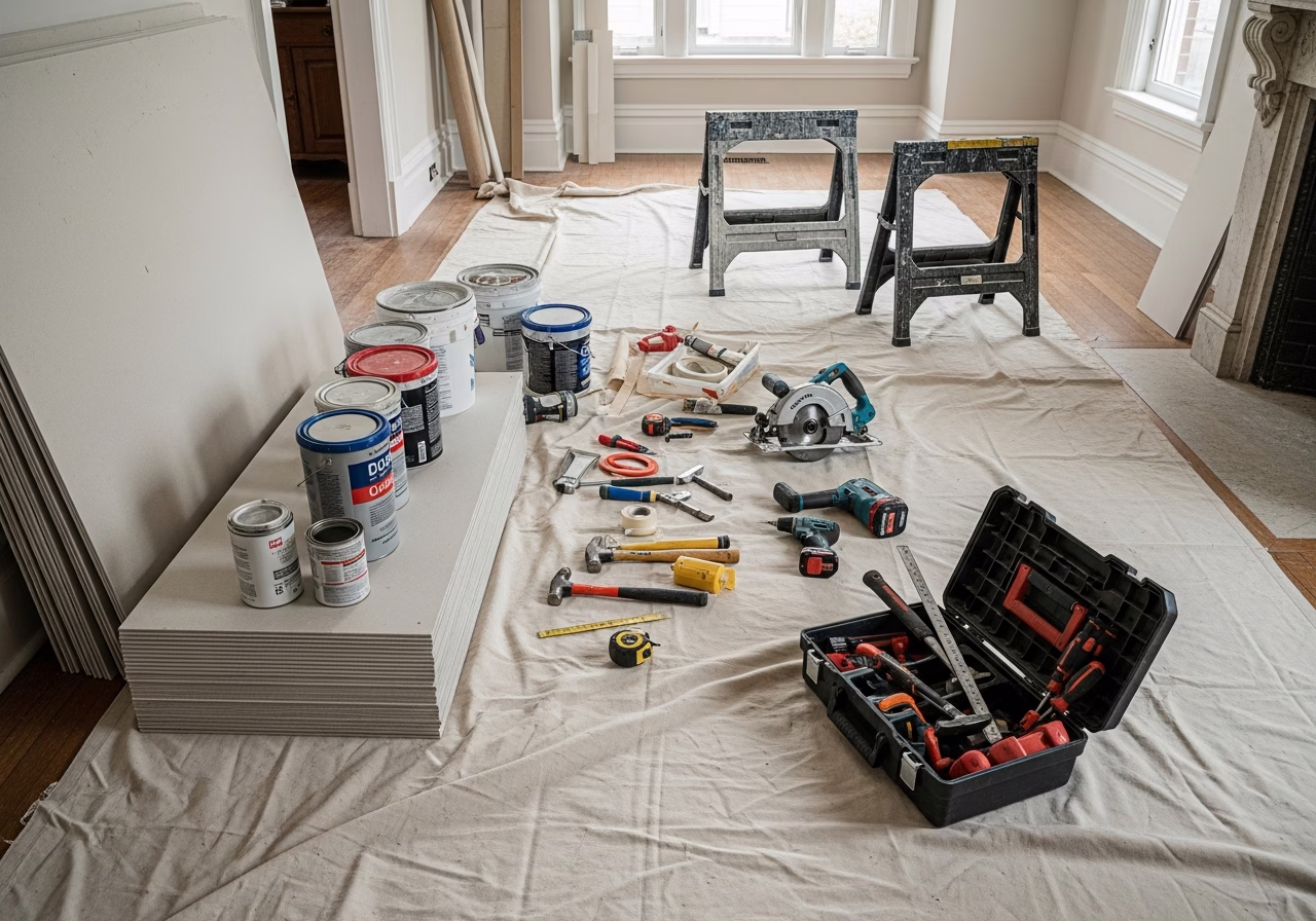 Solar Window Film — tools and materials staged in a Greater Toronto Area home