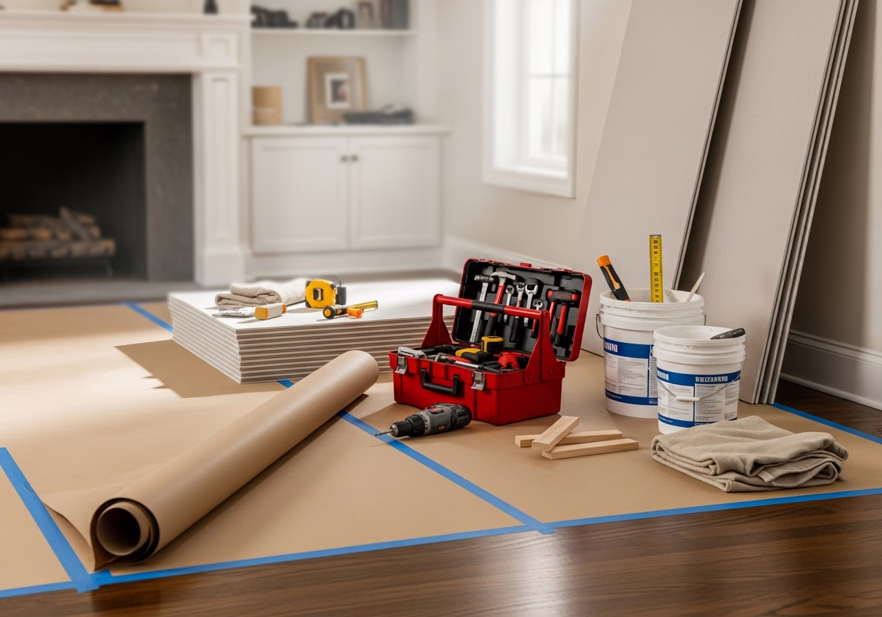 Solar Window Tint — tools and materials staged in a Greater Toronto Area home