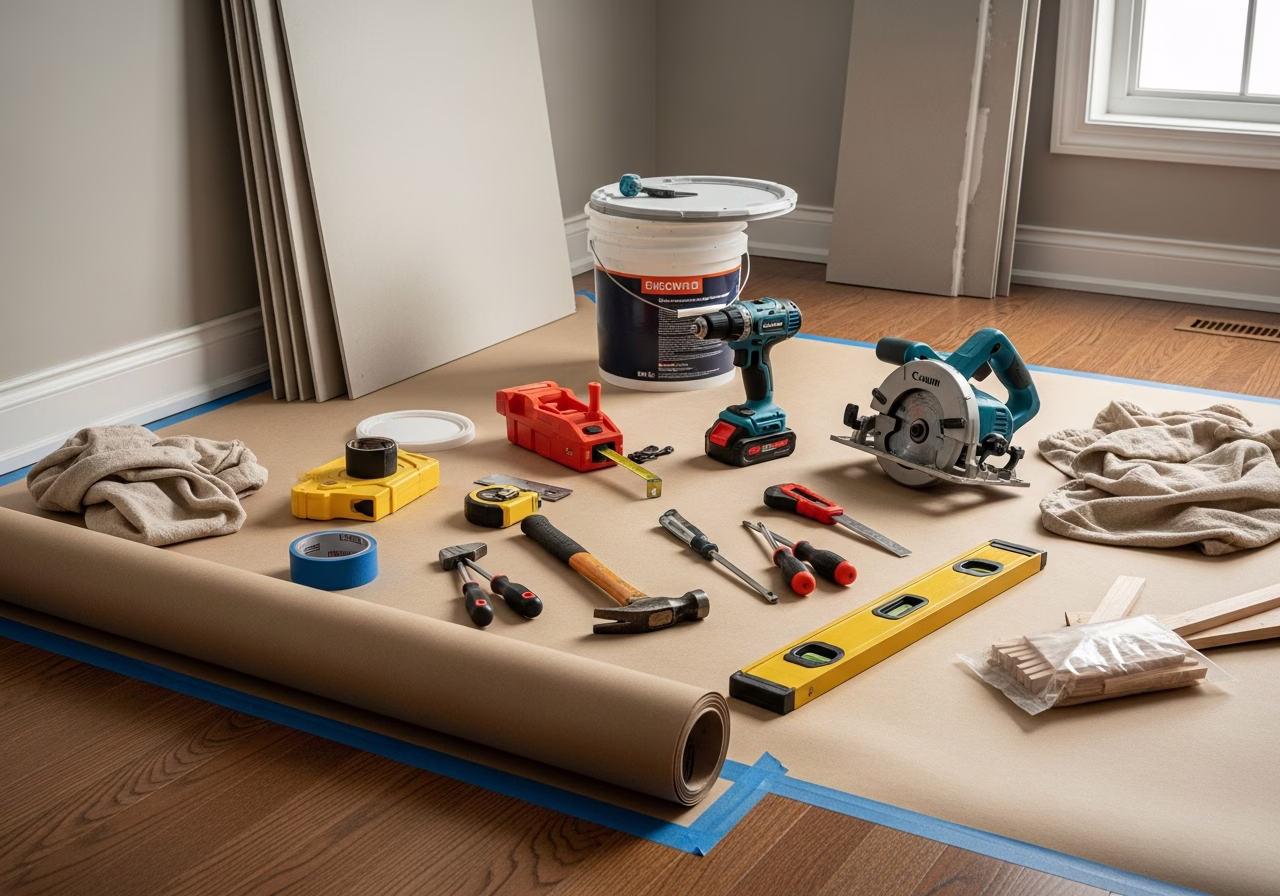 Soundproofing a Bedroom โ tools and materials staged in a Greater Toronto Area home