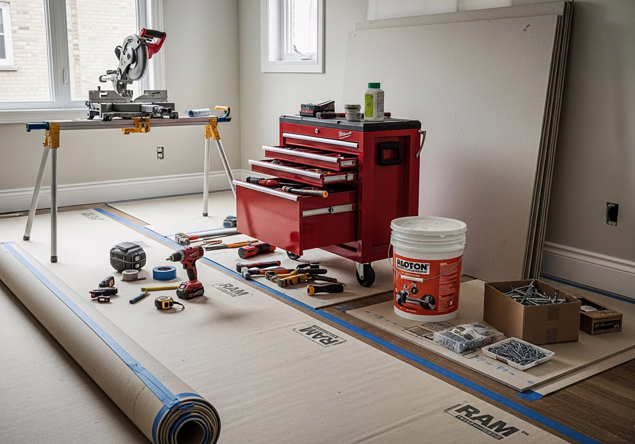 Soundproofing Condo Strata Rules β tools and materials staged in a Greater Toronto Area home