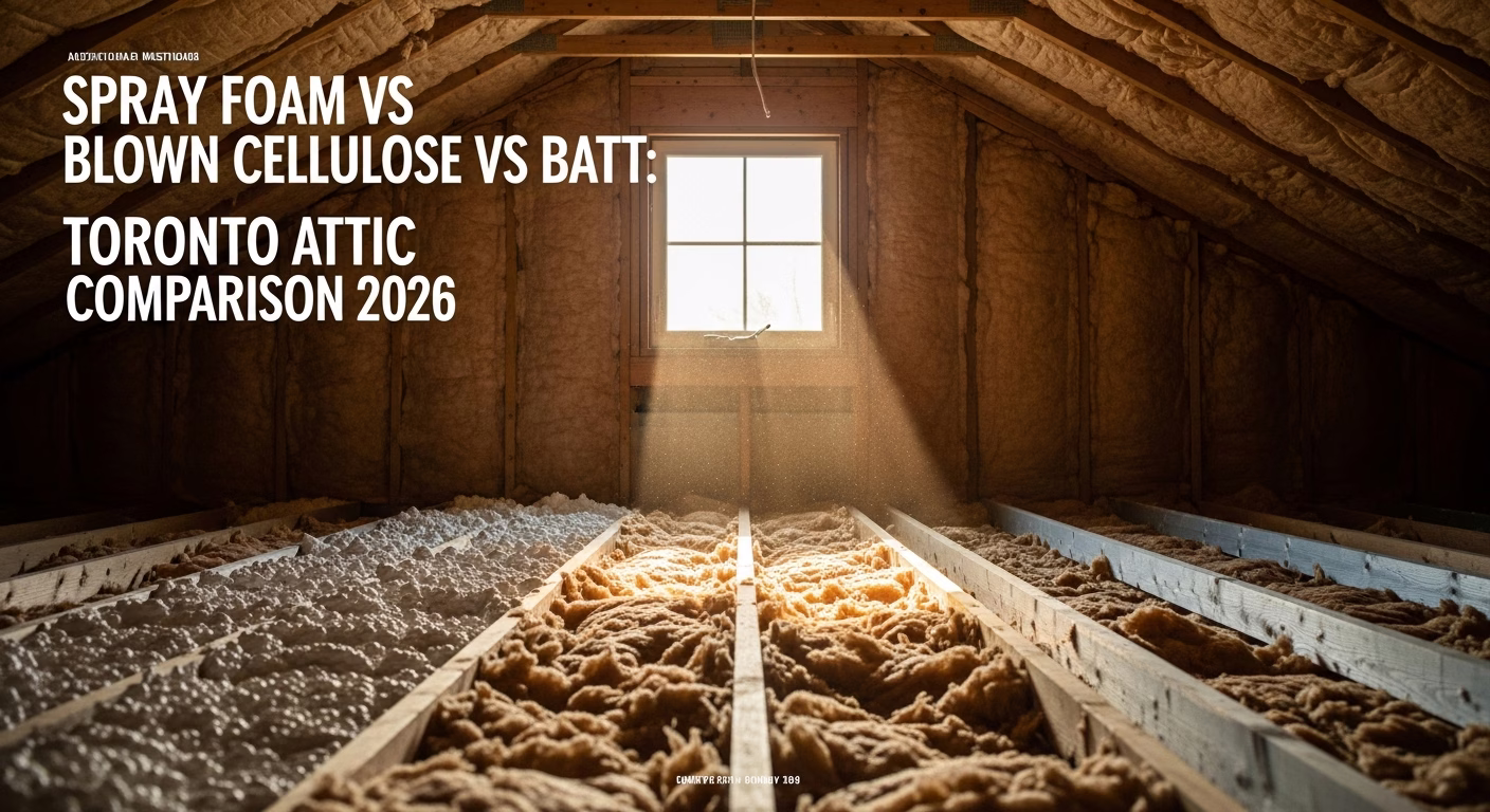 Spray Foam vs Blown Cellulose vs Batt: Toronto Attic Comparison 2026