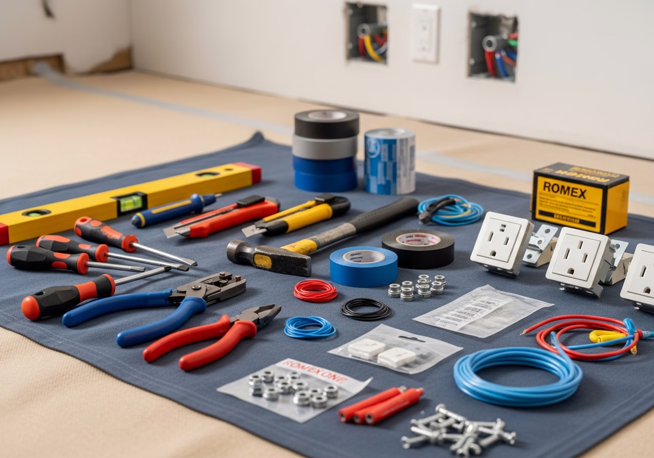 Standby Generator Installation — tools and materials staged in a Greater Toronto Area home