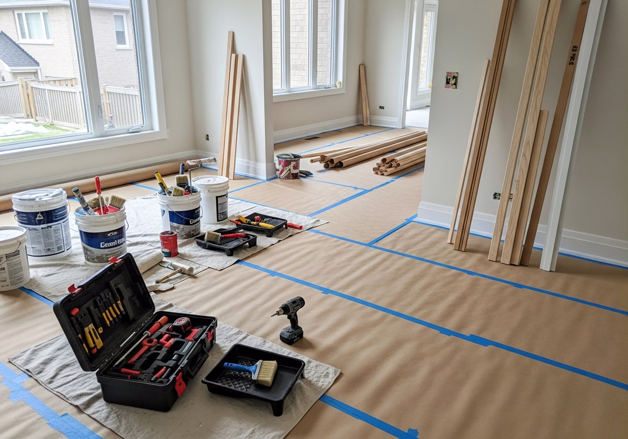 STC Rating — tools and materials staged in a Greater Toronto Area home