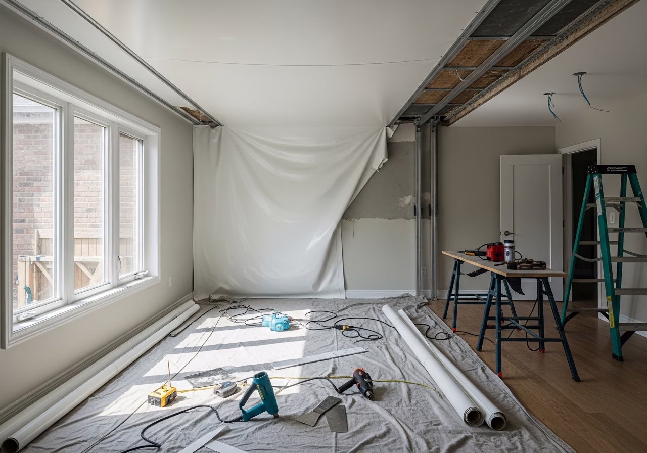 2 — tools and materials staged in a Greater Toronto Area home