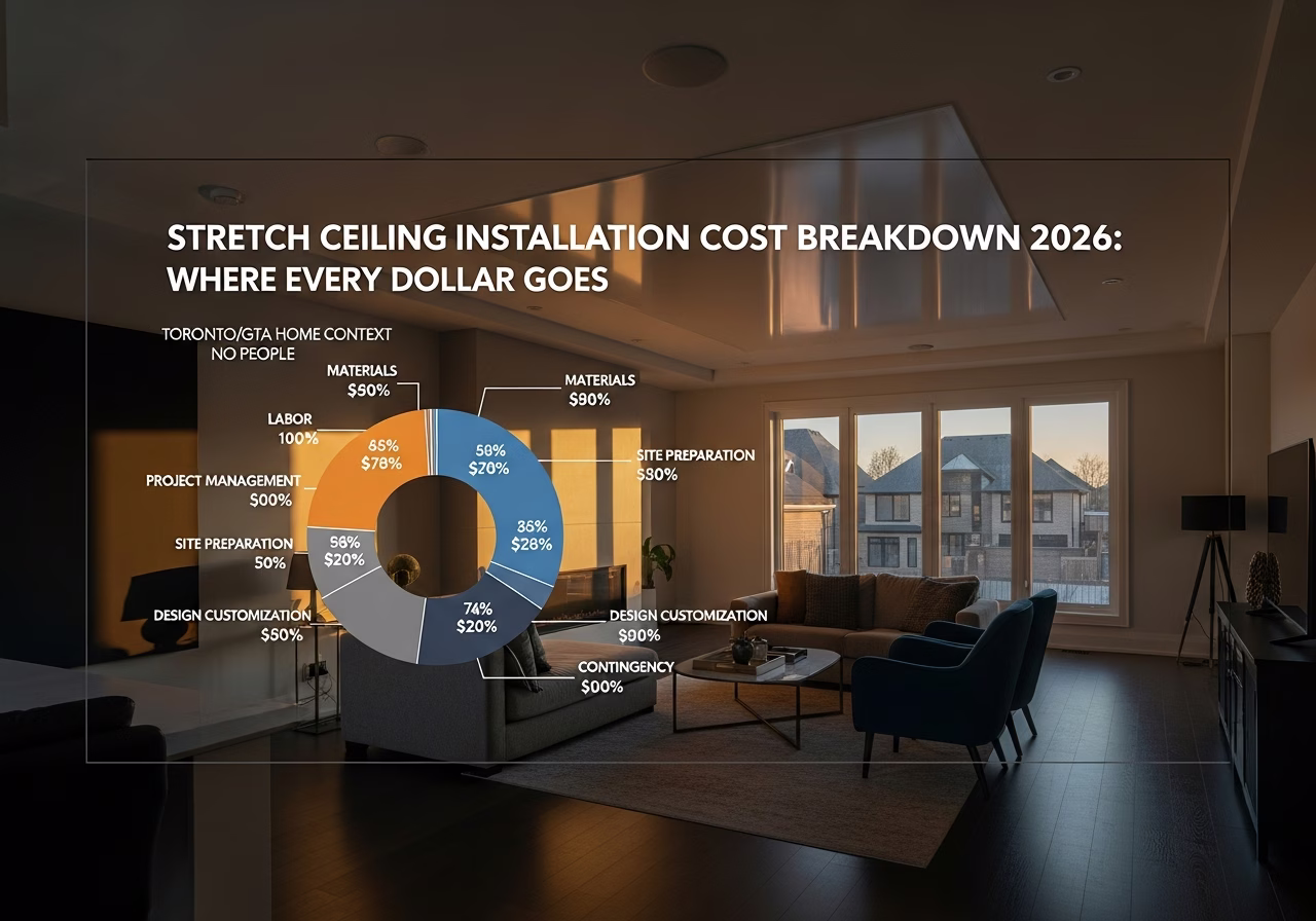 Stretch Ceiling Installation — finished result in a Toronto or GTA home by RenoHouse