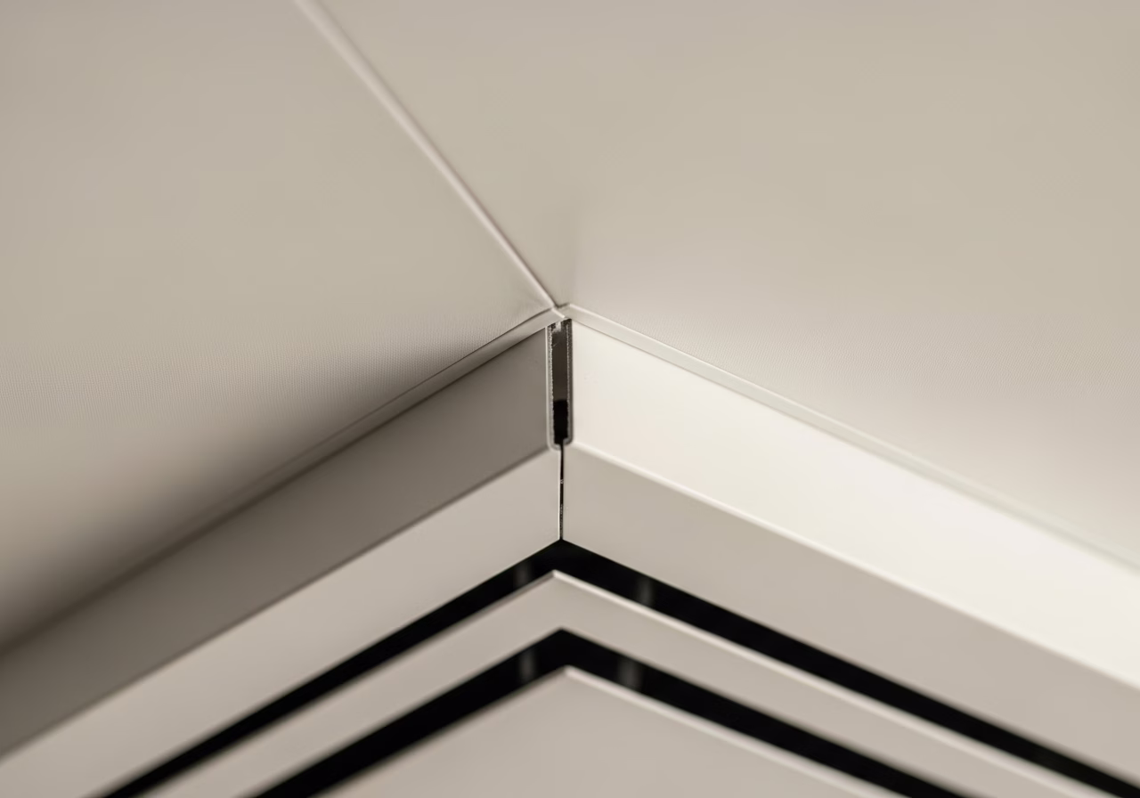 Stretch Ceiling Thickness — close-up of professional workmanship in a Toronto-area home