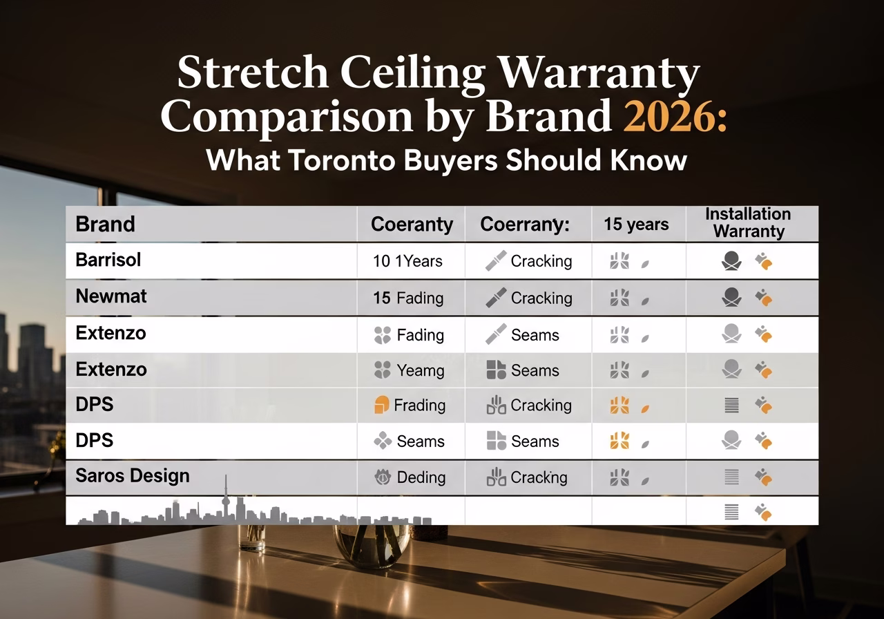 Stretch Ceiling Warranty Comparison by Brand — finished result in a Toronto or GTA home by RenoHouse