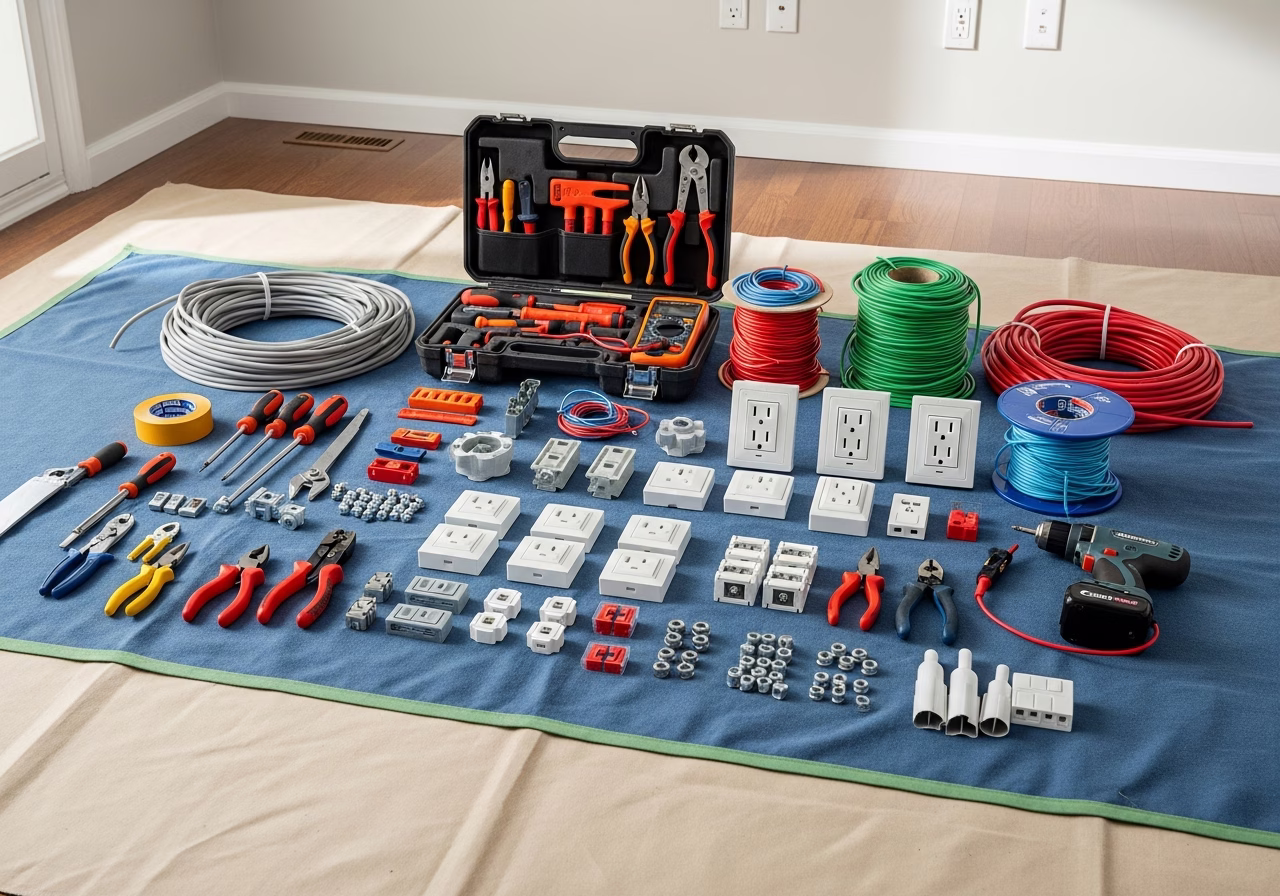 Tesla Wall Connector vs Universal EV Charger — tools and materials staged in a Greater Toronto Area home