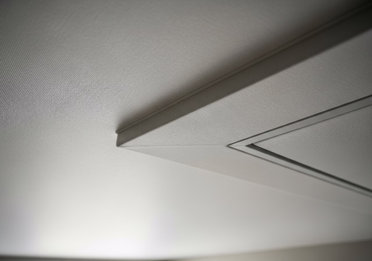 Translucent vs Opaque Stretch Ceiling — close-up of professional workmanship in a Toronto-area home