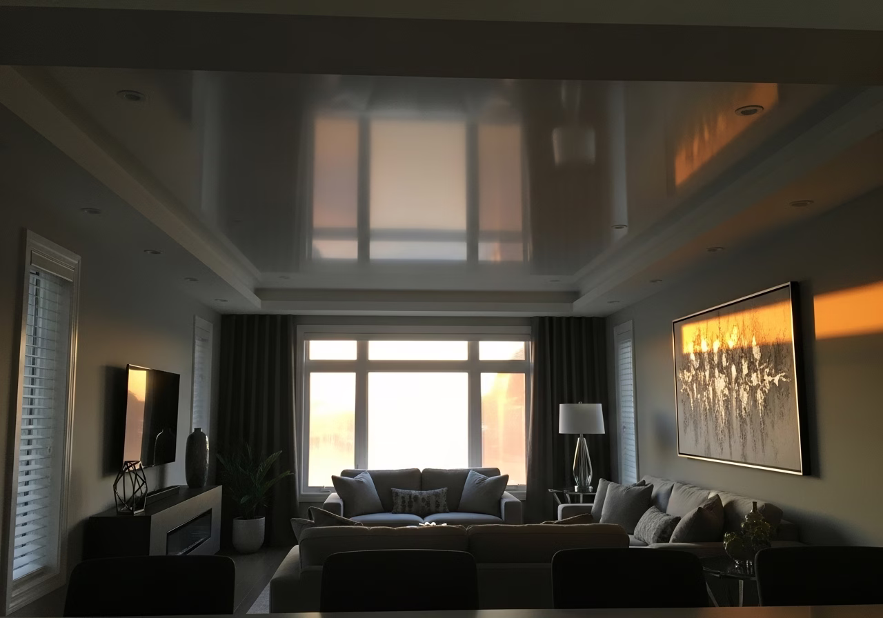 Translucent vs Opaque Stretch Ceiling — finished result in a Toronto or GTA home by RenoHouse