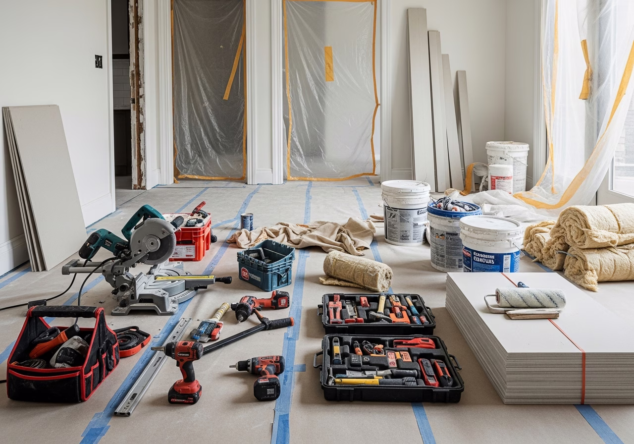 TSER, VLT, SHGC, IR Rejection — tools and materials staged in a Greater Toronto Area home