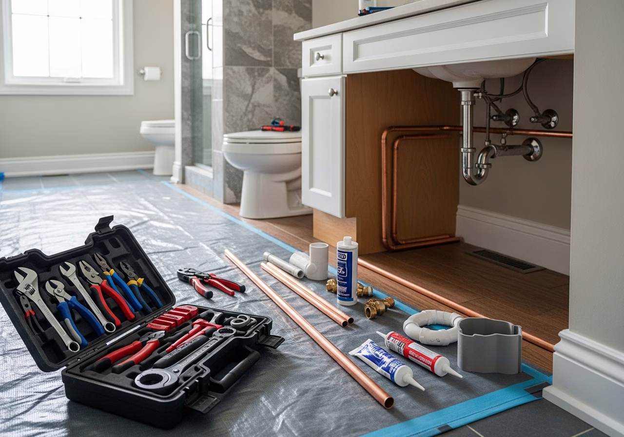 TSSA G2 Permit Outdoor Gas — tools and materials staged in a Greater Toronto Area home