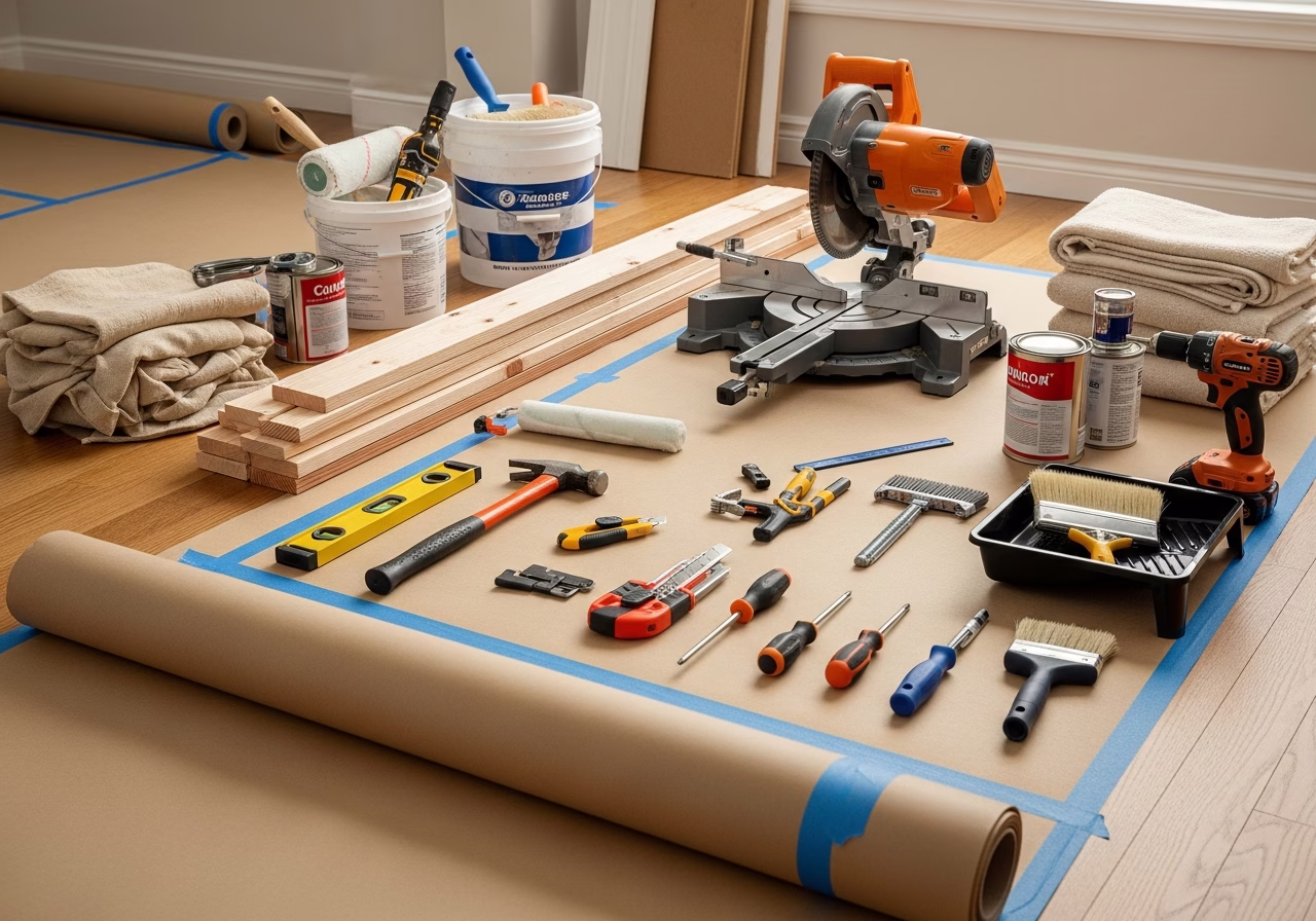 Underpinning Soil Types — tools and materials staged in a Greater Toronto Area home