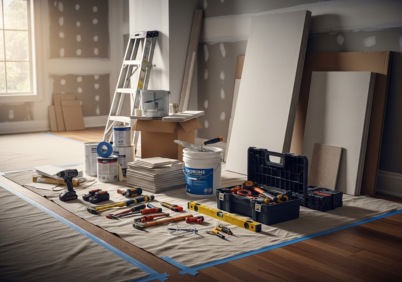 Underpinning Structural Engineer โ tools and materials staged in a Greater Toronto Area home