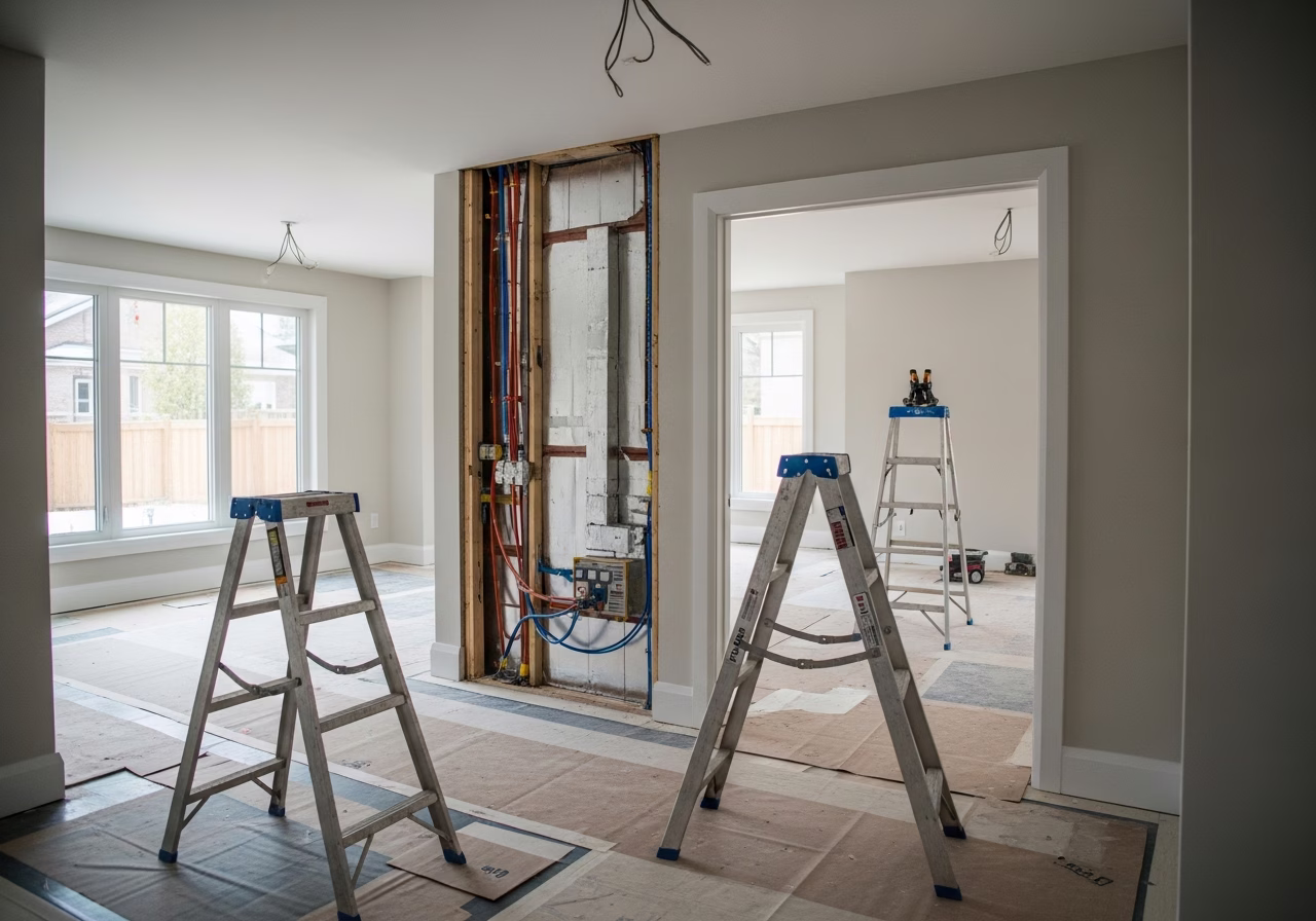 Vapor Barrier and Attic Insulation — tools and materials staged in a Greater Toronto Area home