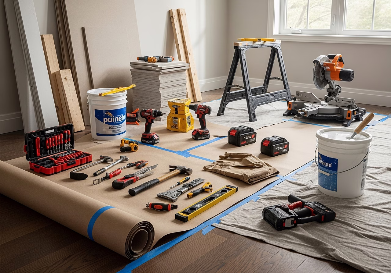 Vented vs Unvented Crawl Space โ tools and materials staged in a Greater Toronto Area home
