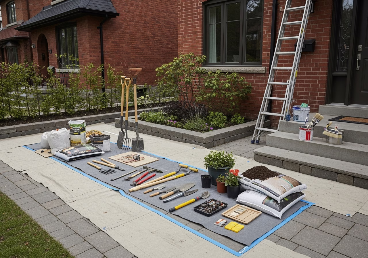 Vinyl Siding Installation and Repair — tools and materials staged in a Greater Toronto Area home