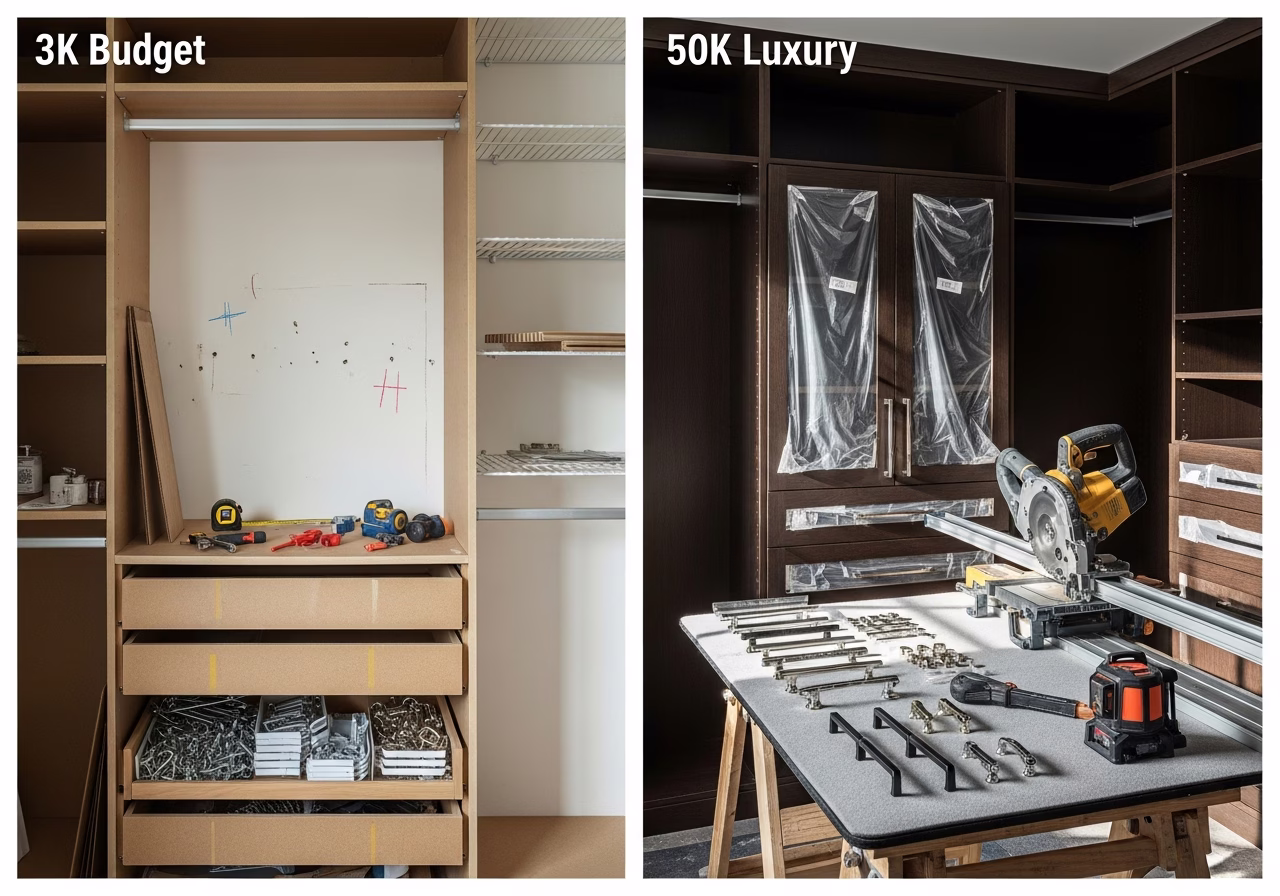 Walk-in Closet β tools and materials staged in a Greater Toronto Area home