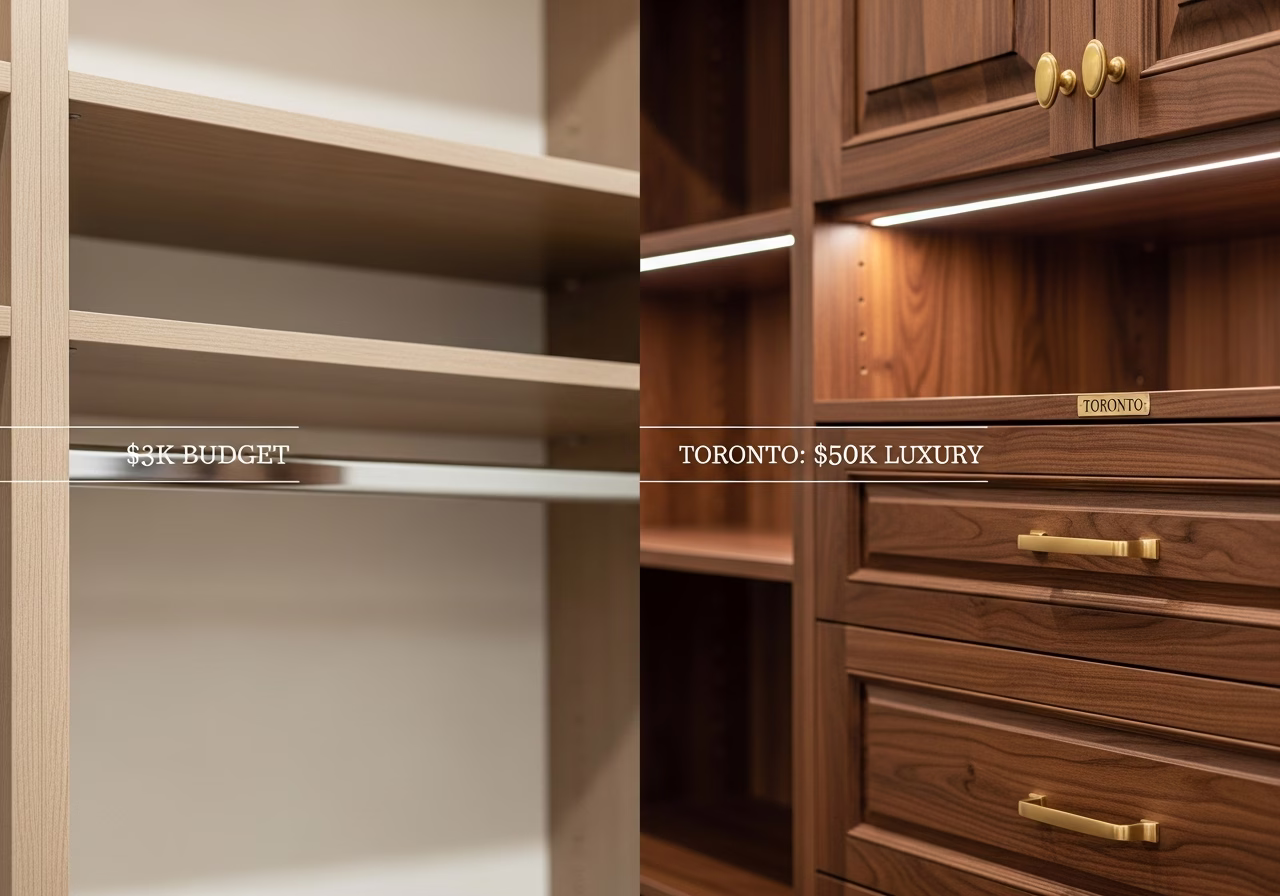 Walk-in Closet β close-up of professional workmanship in a Toronto-area home