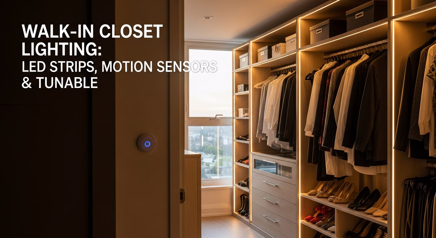 Walk-in Closet Lighting: LED Strips, Motion Sensors & Tunable