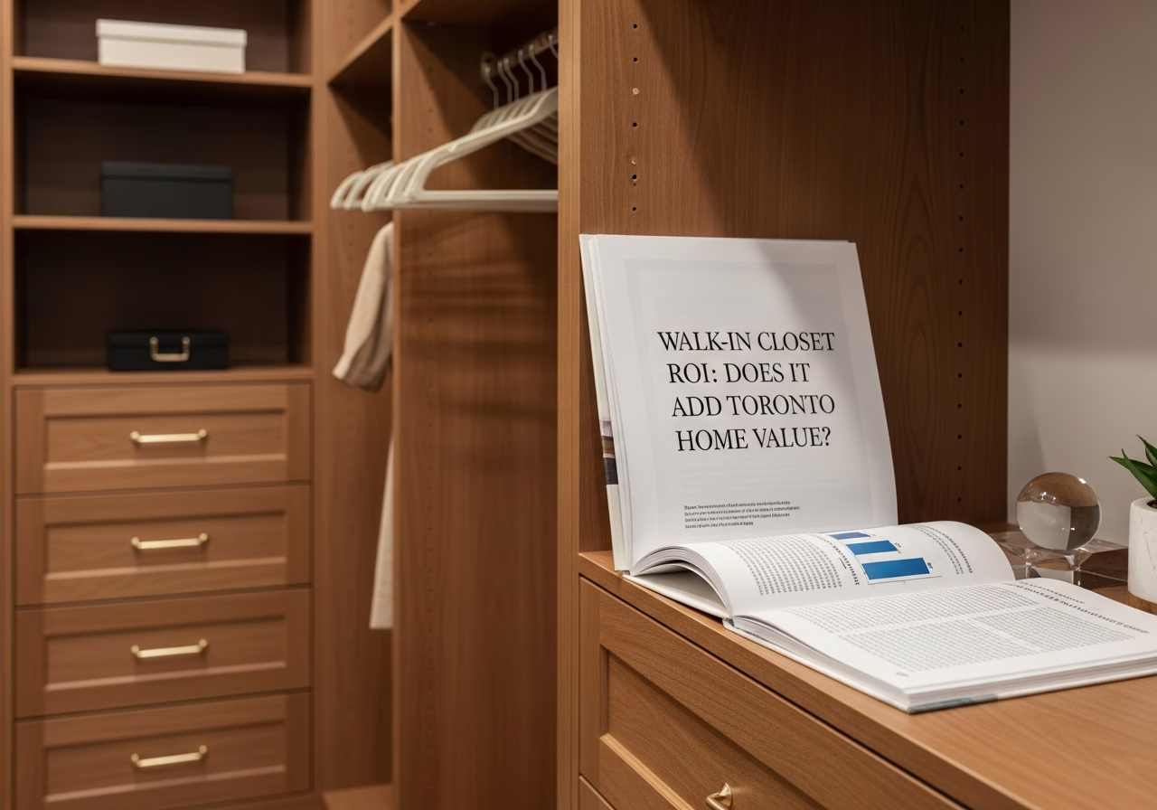 Walk-in Closet ROI โ close-up of professional workmanship in a Toronto-area home