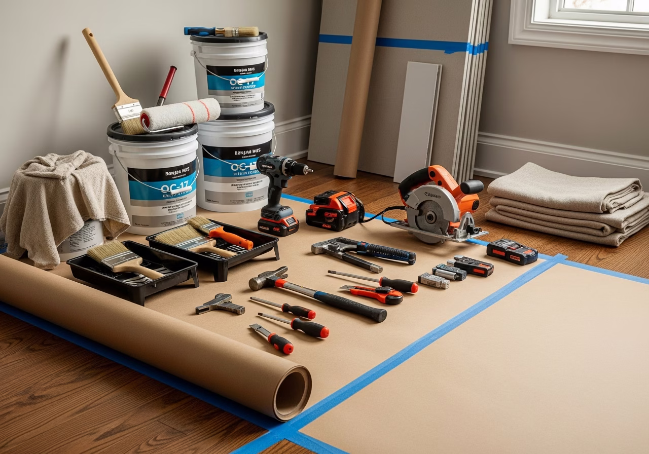 Weather Stripping — tools and materials staged in a Greater Toronto Area home