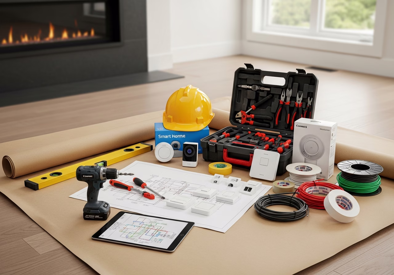 Whole-Home Networking — tools and materials staged in a Greater Toronto Area home
