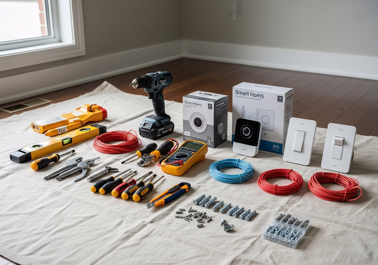 Whole-Home Networking — tools and materials staged in a Greater Toronto Area home