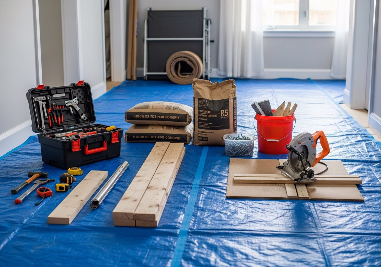 Wider Doorways Renovation โ tools and materials staged in a Greater Toronto Area home