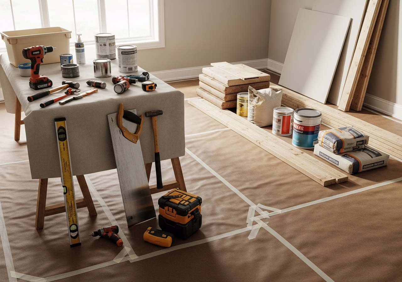 Window Film Condo — tools and materials staged in a Greater Toronto Area home