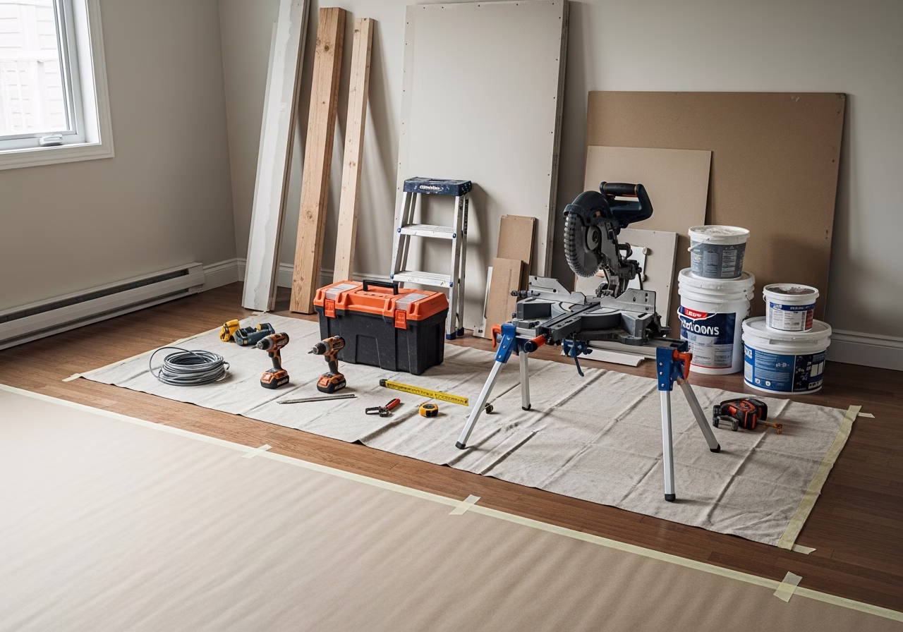 Window Film — tools and materials staged in a Greater Toronto Area home