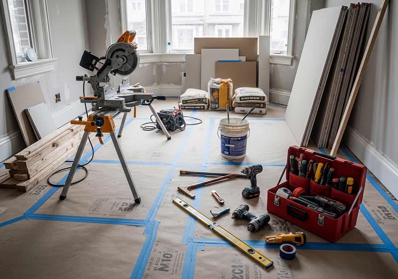 Window Film vs Blinds vs Shades — tools and materials staged in a Greater Toronto Area home
