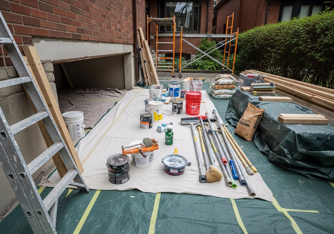 Window Replacement โ tools and materials staged in a Greater Toronto Area home