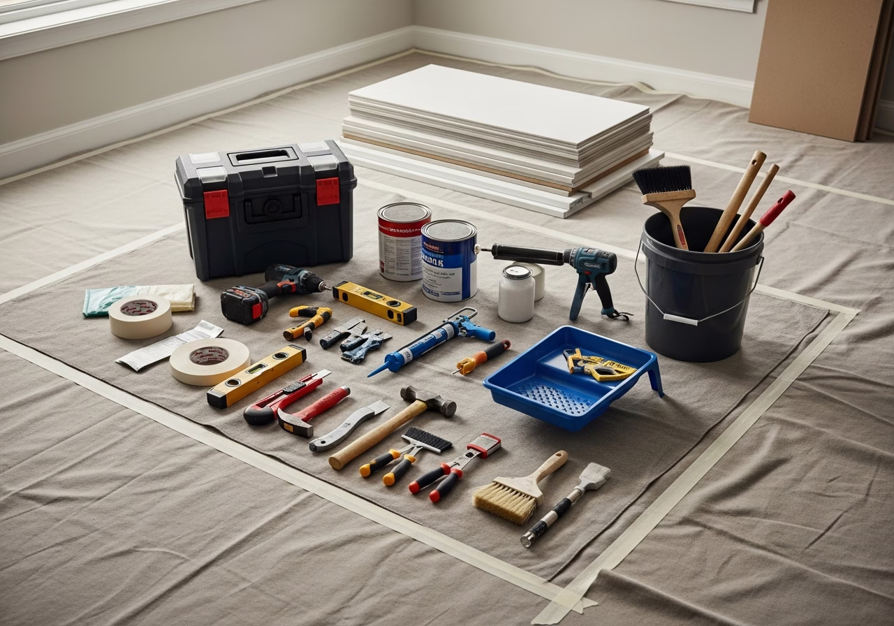 Window Tint Condo Board Approval — tools and materials staged in a Greater Toronto Area home