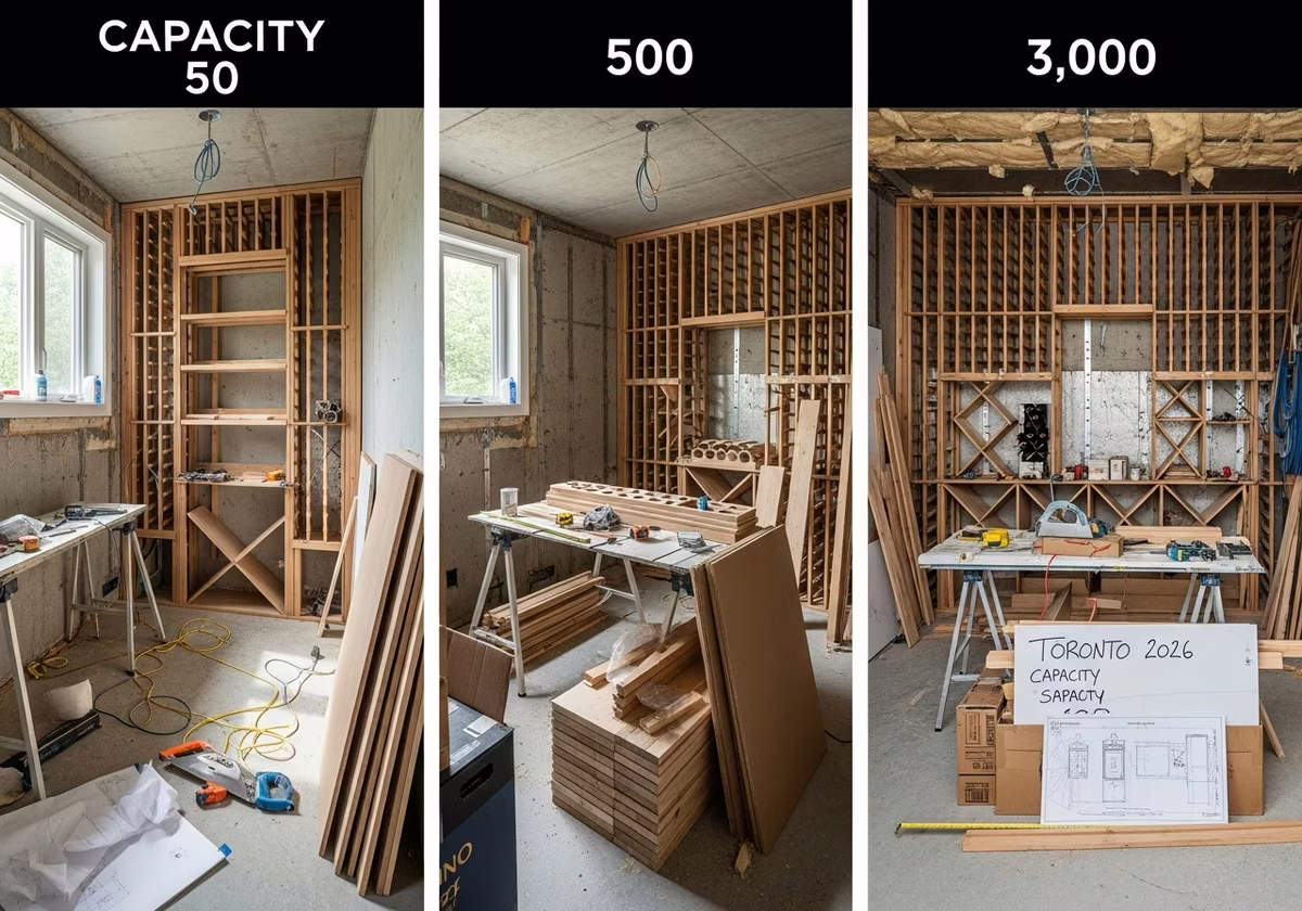 Wine Cellar Capacity Planning — tools and materials staged in a Greater Toronto Area home