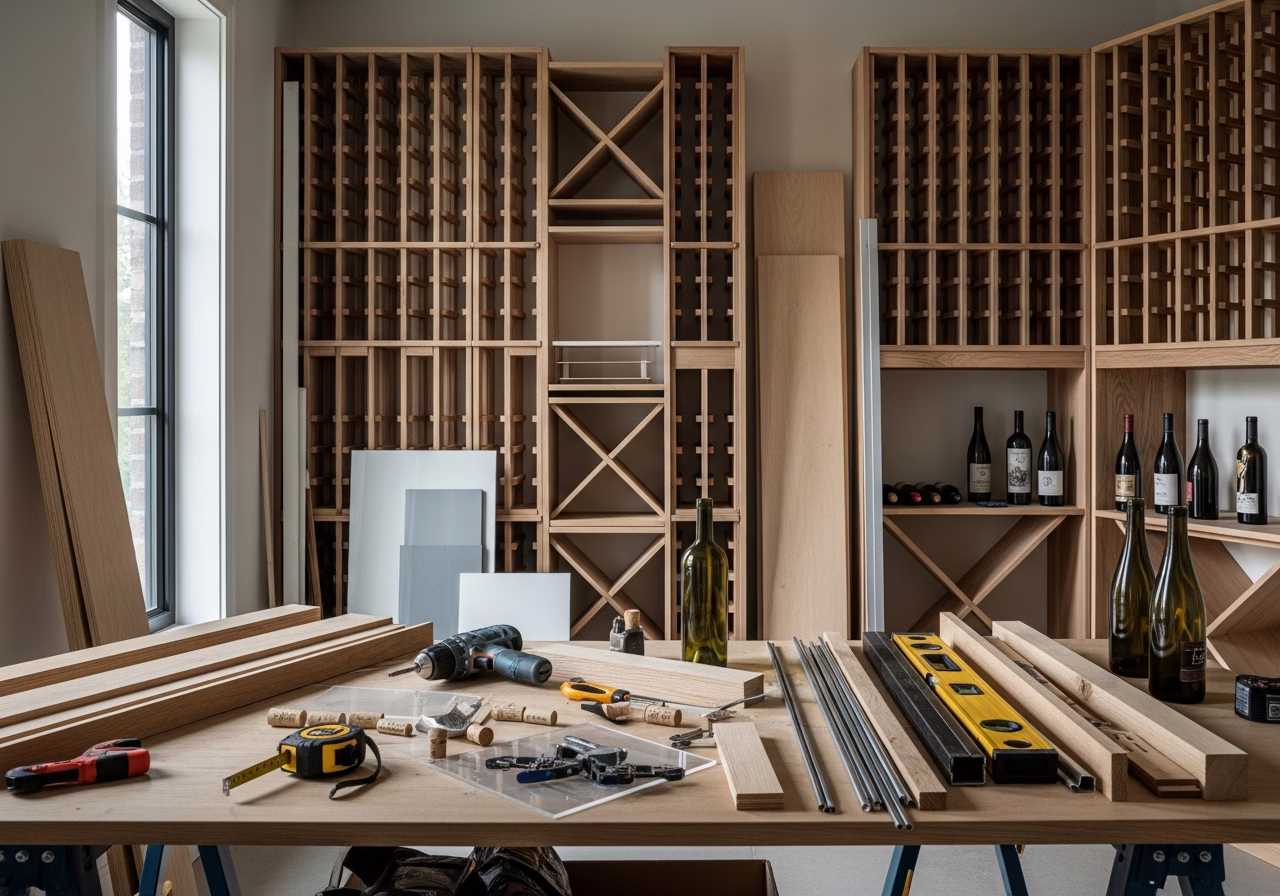 Wine Cellar Racking Systems — tools and materials staged in a Greater Toronto Area home