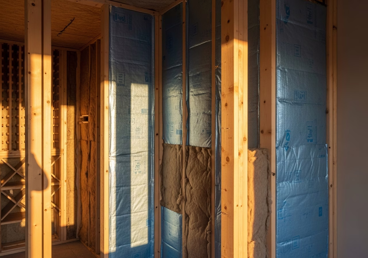 Wine Cellar Vapor Barrier and Insulation โ finished result in a Toronto or GTA home by RenoHouse