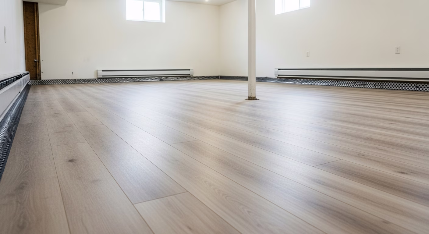 Basement LVP with Moisture Barrier
