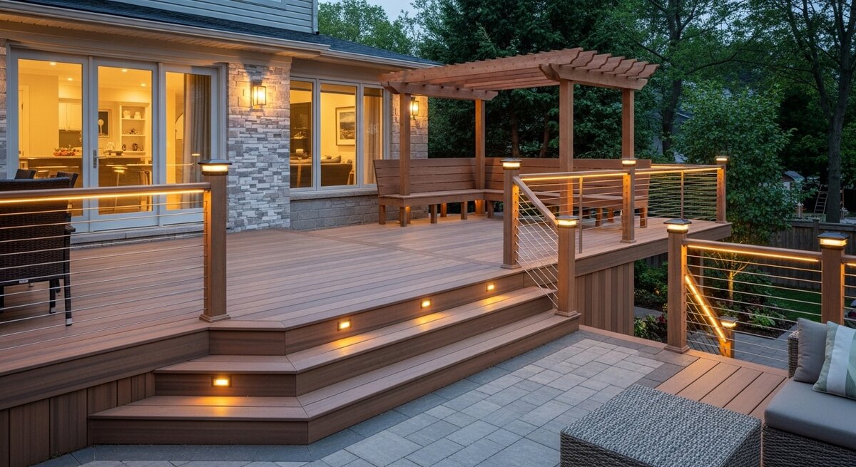 Custom Composite Deck & Pergola in Oakville