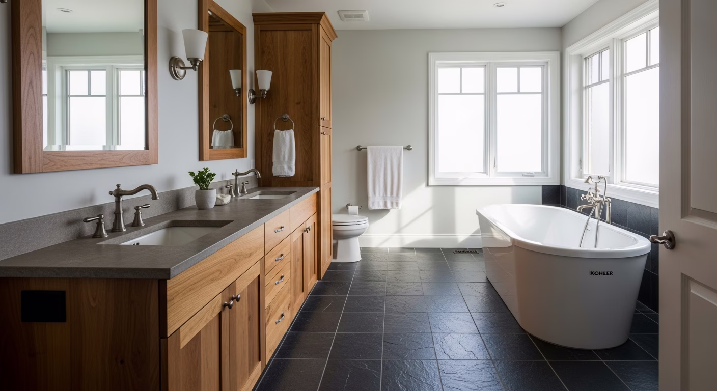 Rural Master Bath with Soaker Tub