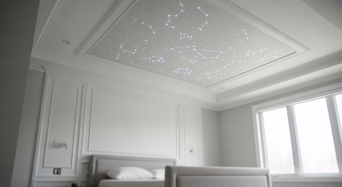 Stretch Ceiling Installation in Bedroom