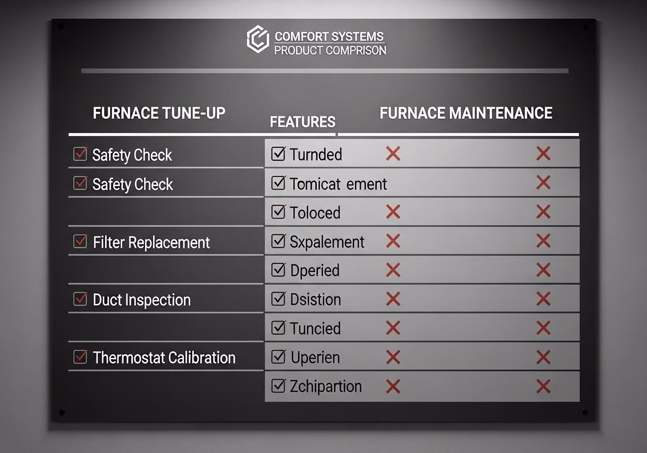 Furnace Tune-Up & Maintenance brand and material comparison