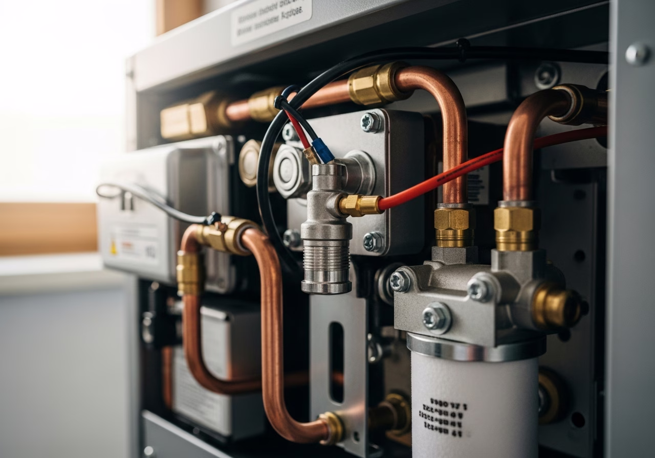 Close-up detail of professionally completed Furnace Tune-Up & Maintenance