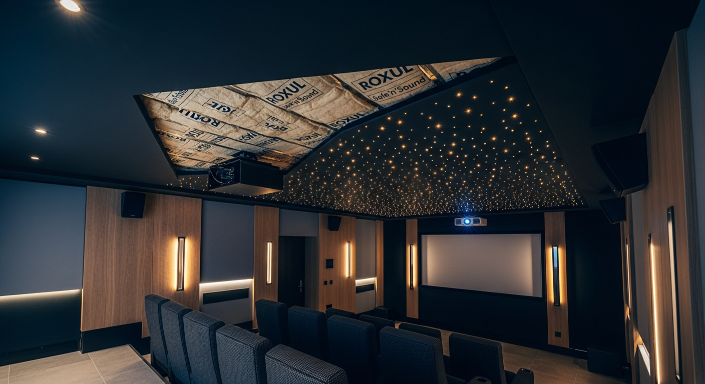 Professional acoustic stretch ceiling project completed by RenoHouse in Pickering — quality workmanship guaranteed