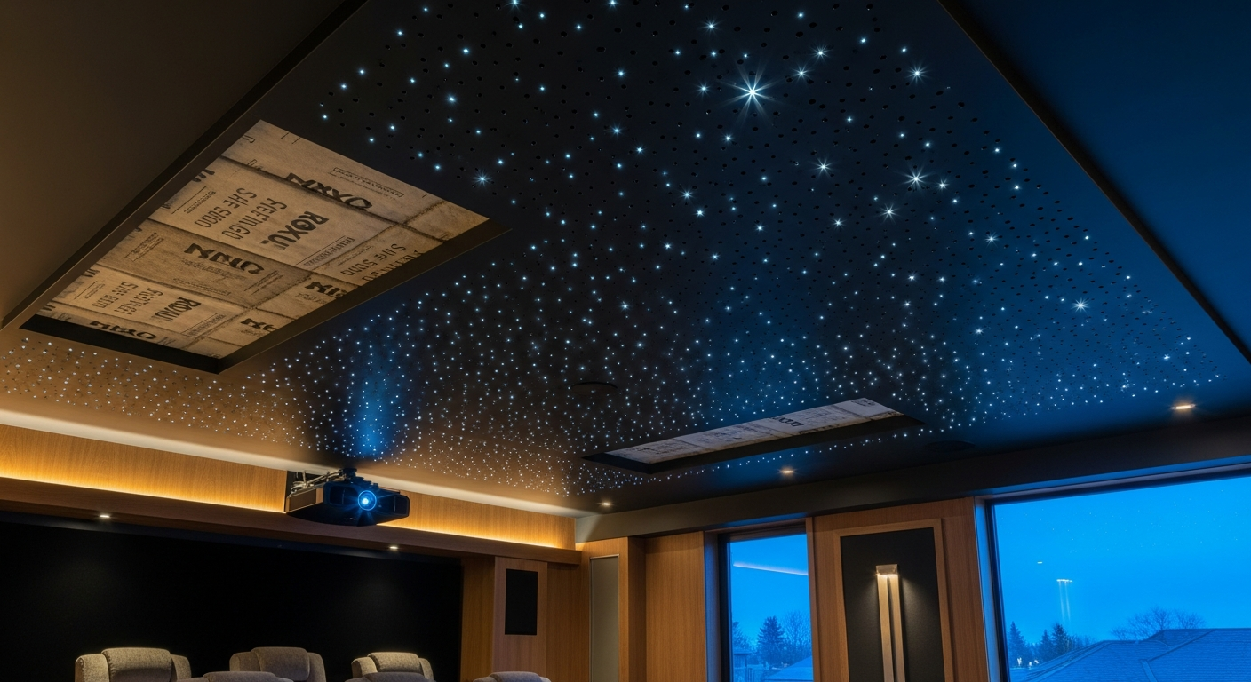 Scugog acoustic stretch ceiling portfolio sample — finished by licensed RenoHouse crew