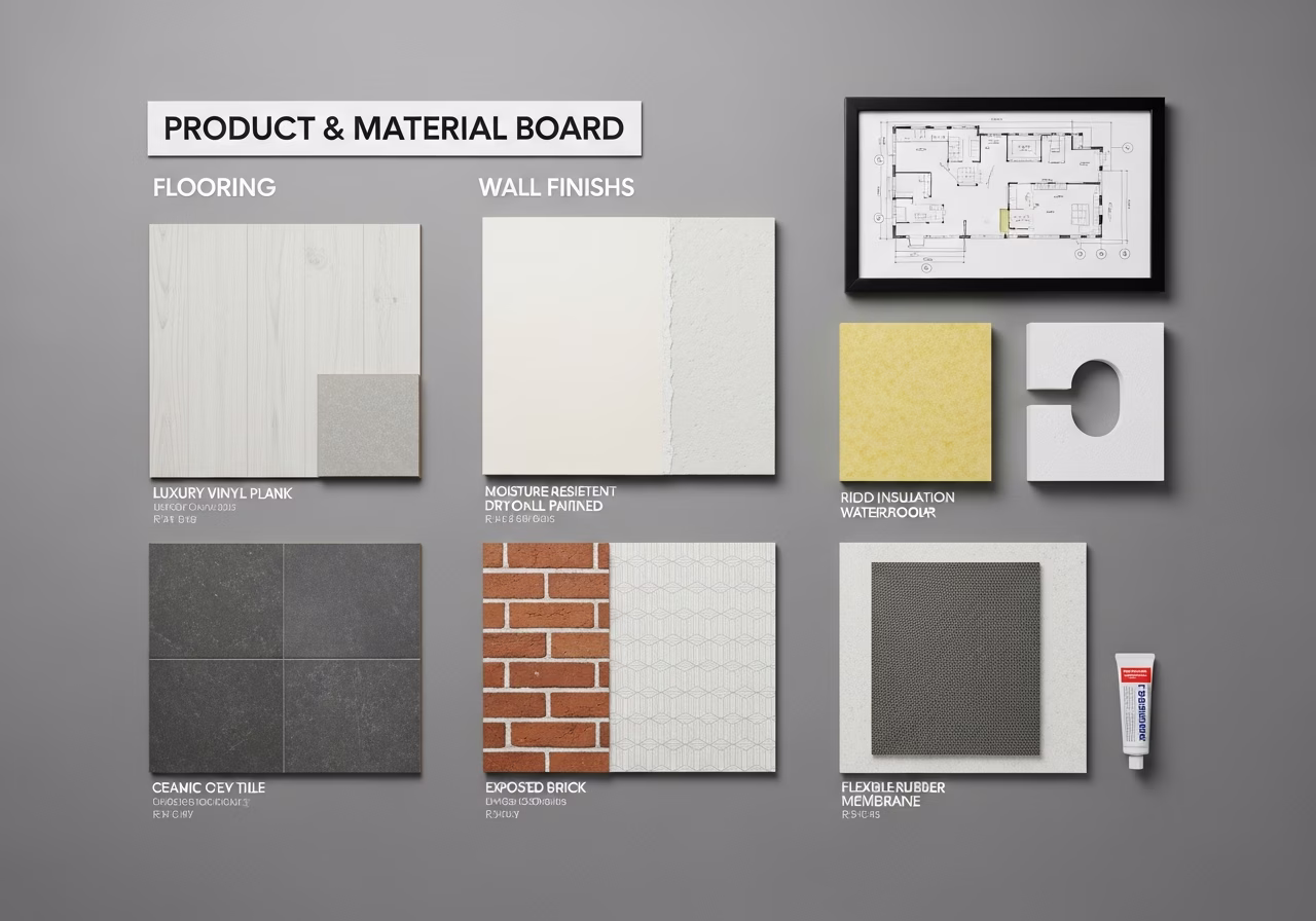 Brand and material comparison for basement apartment renovation in Markham