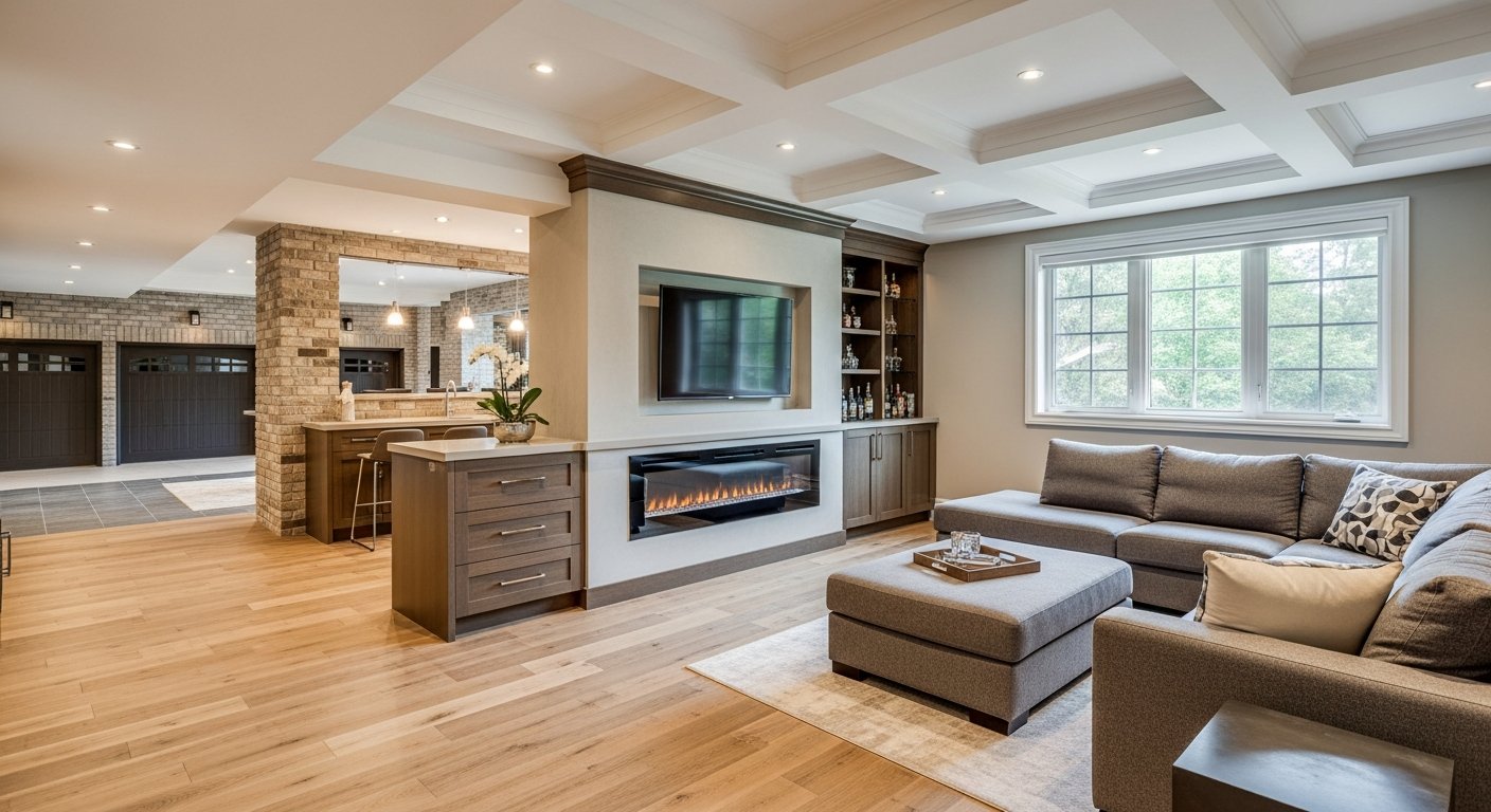 Basement Renovation & Finishing portfolio close-up from a Milton renovation by RenoHouse