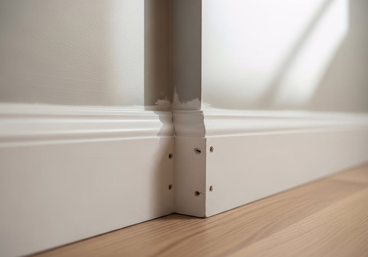 Finished detail close-up for basement apartment renovation in Vaughan