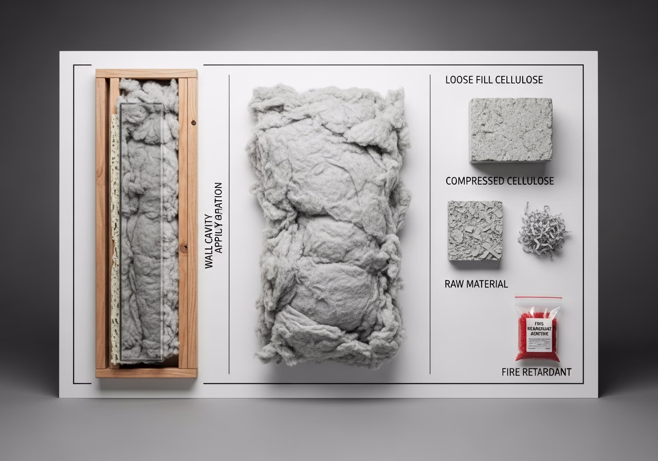 Brand and material comparison for blown-in cellulose insulation